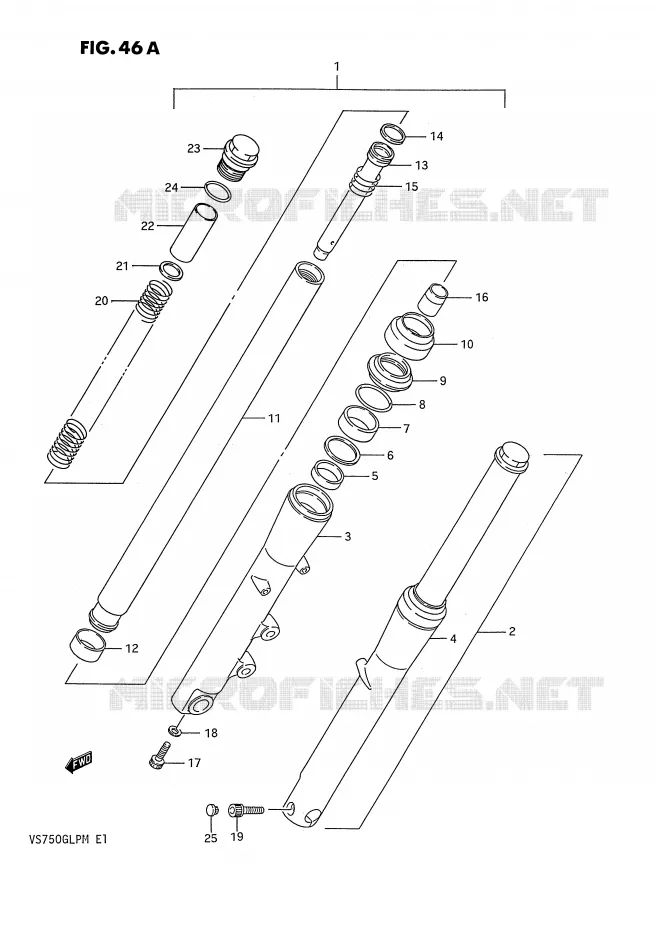 FRONT FORK (MODEL J/K/L/M) Suzuki MOTO 750 INTRUDER 1990  VS750GLPL(E1)
