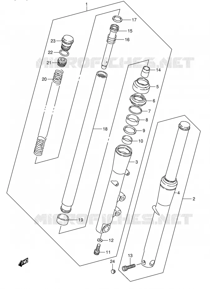 FRONT FORK (MODEL K4) Suzuki MOTO 1400 INTRUDER 2004  VS1400GLPK4(E3/E28)
