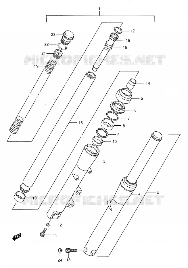 FRONT FORK Suzuki MOTO 1400 INTRUDER 1990  VS1400GLPL(E28)