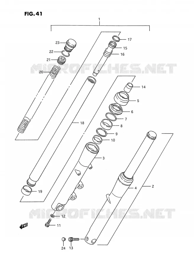 FRONT FORK Suzuki MOTO 1400 INTRUDER 1992  VS1400GLFN(E2)
