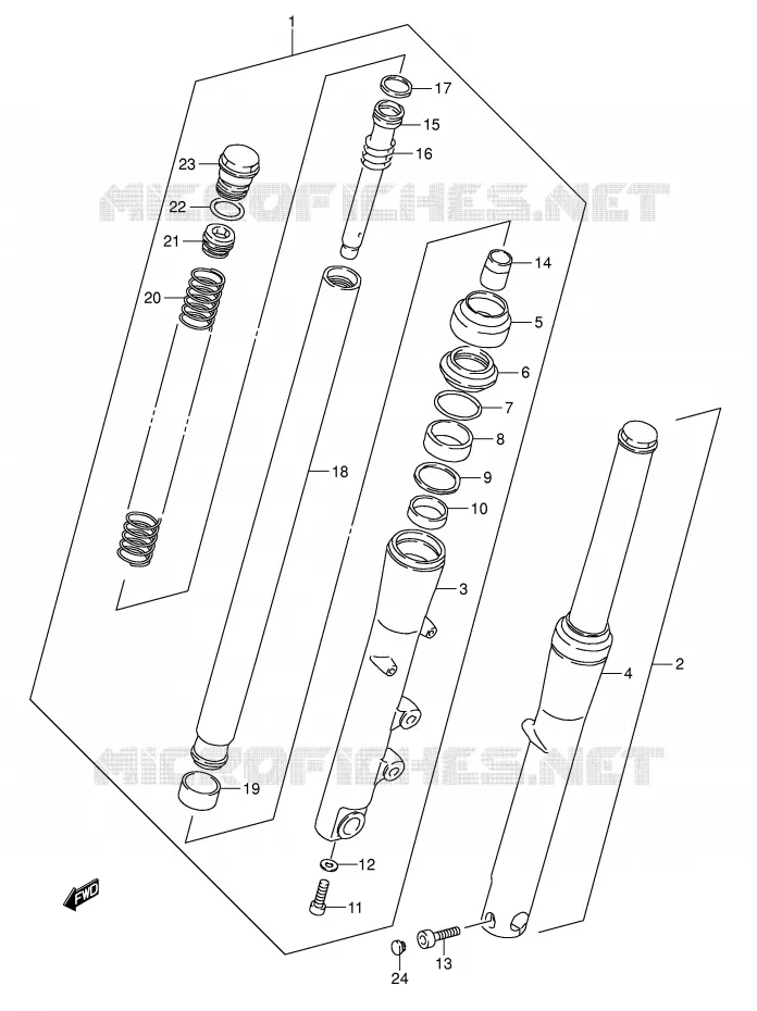 FRONT FORK Suzuki MOTO 1400 INTRUDER 1999  VS1400GLPX(E2)