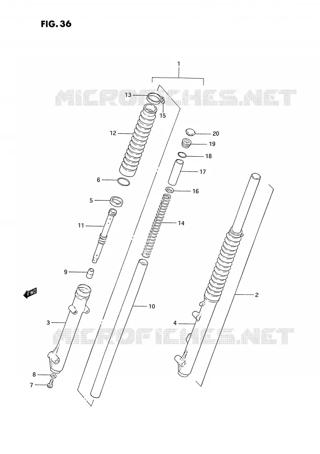 FRONT FORK Suzuki MOTO 185 TS-ER 1992  TS185ERN(E24)