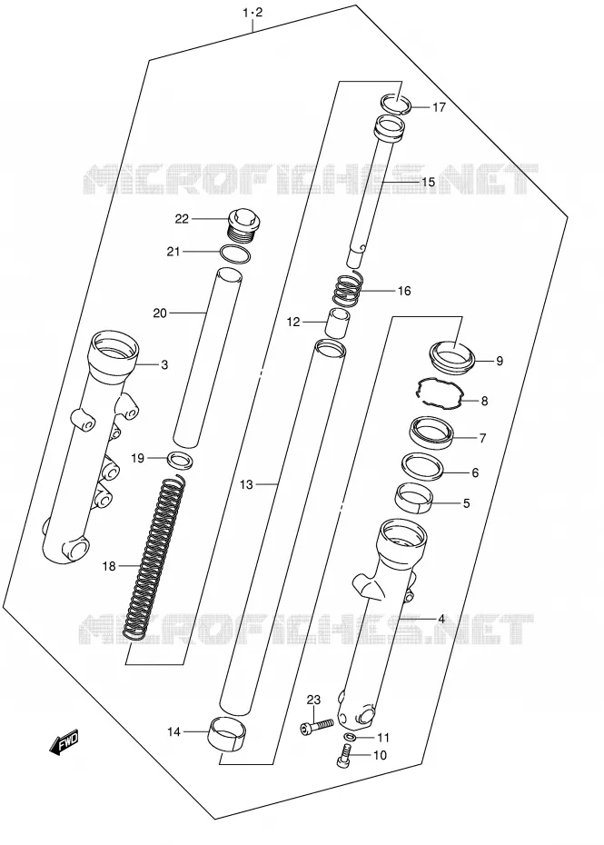 FRONT FORK Suzuki MOTO 250 INTRUDER 2005  VL250K5(E19)