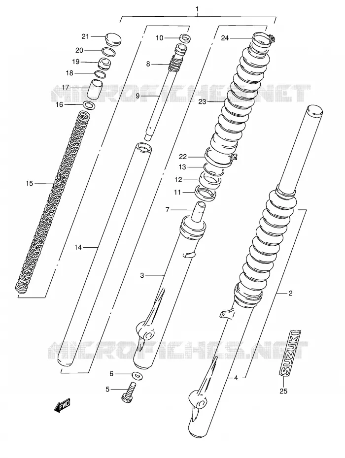 FRONT FORK Suzuki MOTO 50 TS-X 1987  TS50XKH(E1)