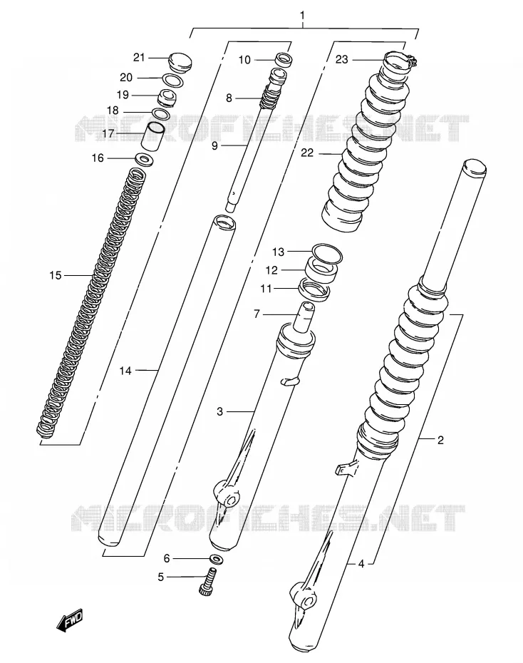 FRONT FORK Suzuki MOTO 50 TS-X 1991  TS50XAM(E4)