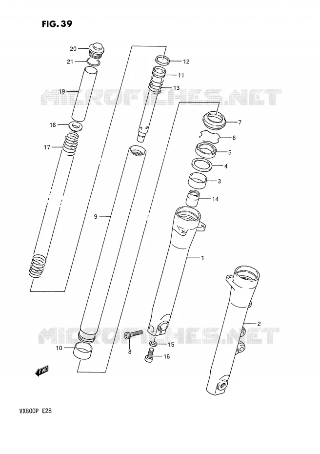 FRONT FORK Suzuki MOTO 800 VX 1992  VX800N(E28)