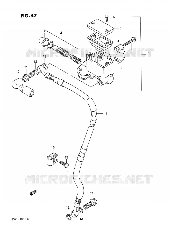 FRONT MASTER CYLINDER (E24) Suzuki MOTO 200 TS-R 1991  TS200RM(E4)