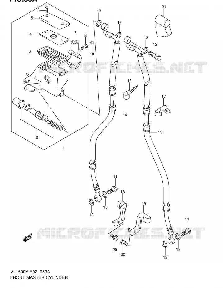 FRONT MASTER CYLINDER (MODEL K2/K3/K4) Suzuki MOTO 1500 INTRUDER 2000  VL1500Y(E2)