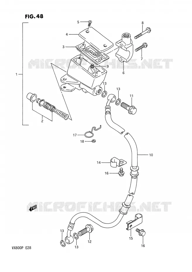 FRONT MASTER CYLINDER (MODEL L/M/N) Suzuki MOTO 800 VX 1990  VX800L(E28)