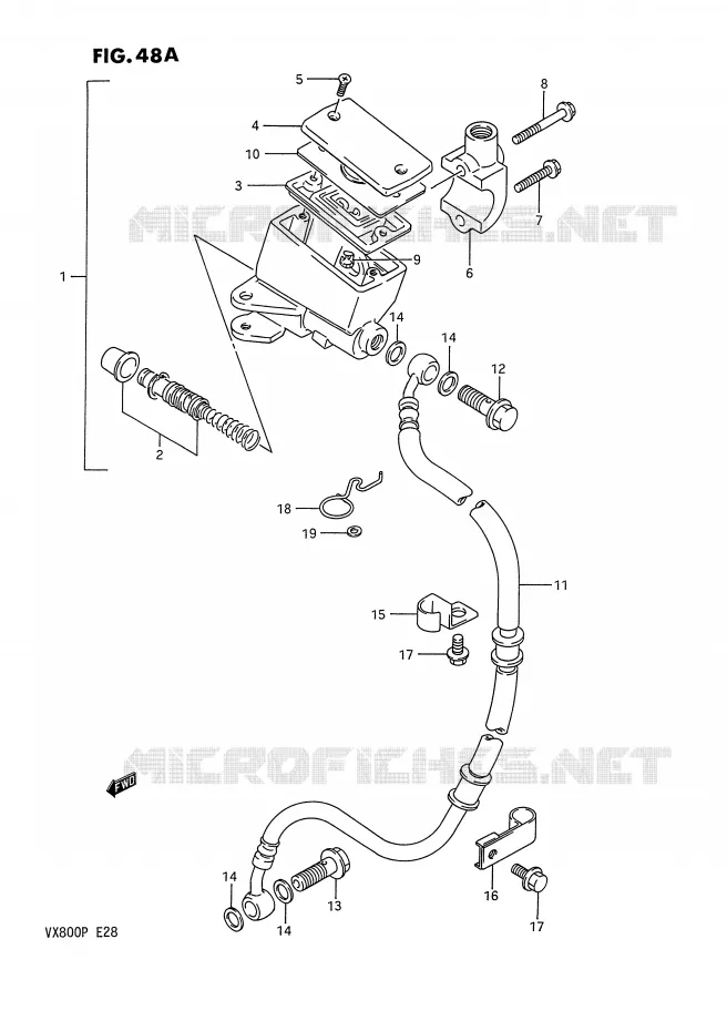 FRONT MASTER CYLINDER (MODEL P) Suzuki MOTO 800 VX 1991  VX800M(E28)