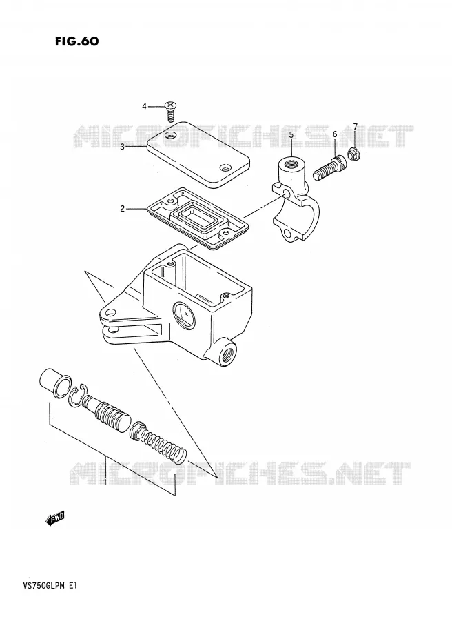 FRONT MASTER CYLINDER (VS750GLF/GLPG/GLPH/GLEPH) Suzuki MOTO 750 INTRUDER 1991  VS750GLFM(E1)
