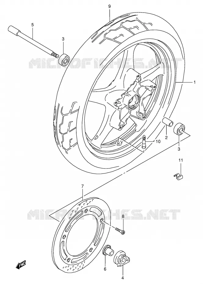 FRONT WHEEL Suzuki MOTO 800 VX 1994  VX800R(E4)