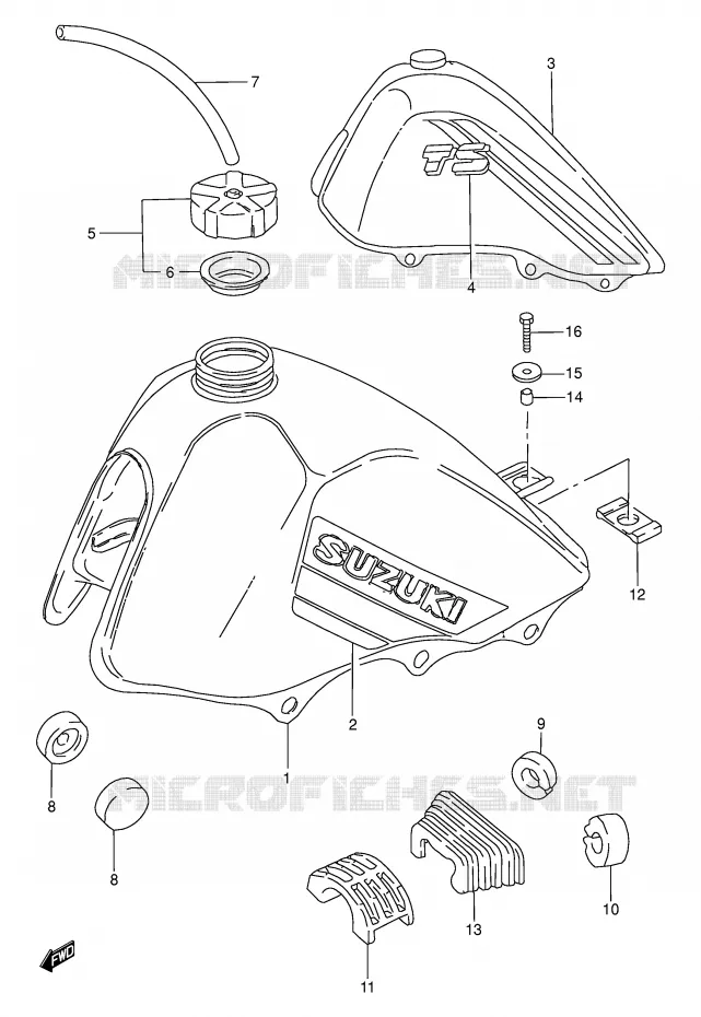 FUEL TANK (MODEL F/G) Suzuki MOTO 50 TS-W 1995  TS50WS(E6)