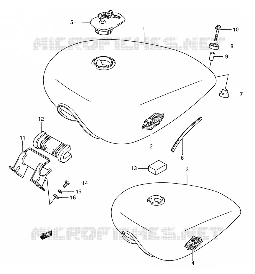 FUEL TANK (MODEL H/J) Suzuki MOTO 1400 INTRUDER 1991  VS1400GLFM(E28)