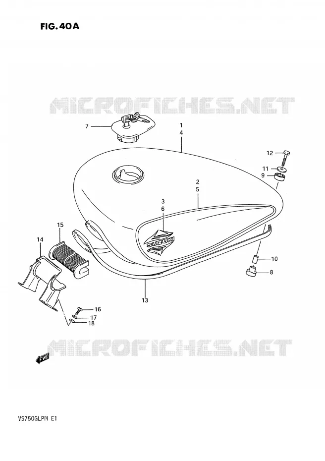 FUEL TANK (MODEL L/M) Suzuki MOTO 750 INTRUDER 1987  VS750GLPH(E1)