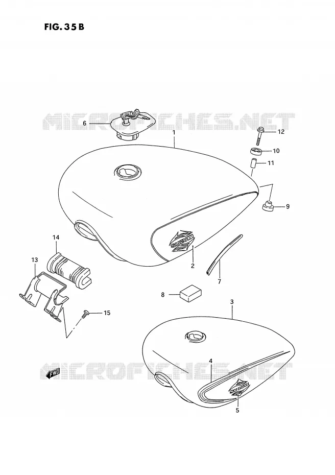 FUEL TANK (MODEL P/R) Suzuki MOTO 1400 INTRUDER 1989  VS1400GLPK(E2)
