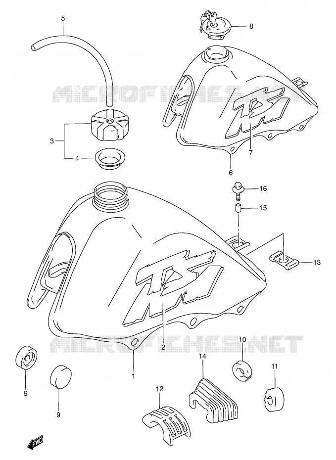FUEL TANK (MODEL P/S) Suzuki MOTO 50 TS-W 1995  TS50WS(E6)
