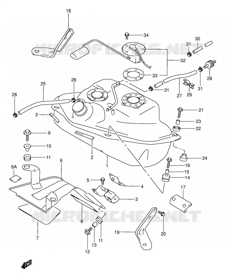 FUEL TANK Suzuki MOTO 1500 INTRUDER 2002  VL1500K2(E2)