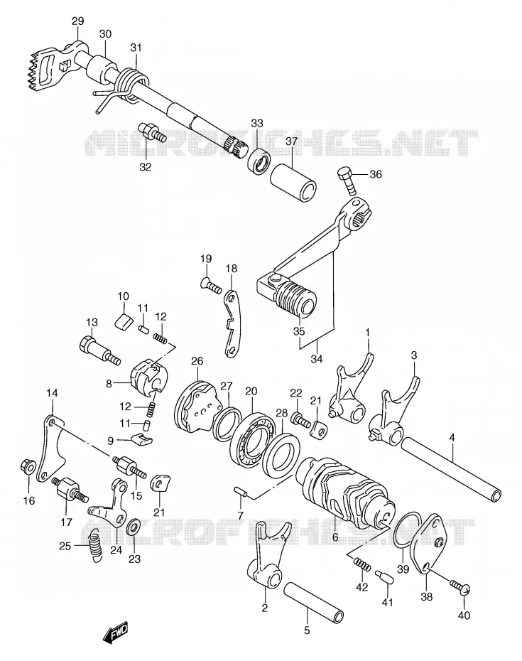 GEAR SHIFTING ASSY Suzuki MOTO 125 TS-R 1993  TS125RP(E2)