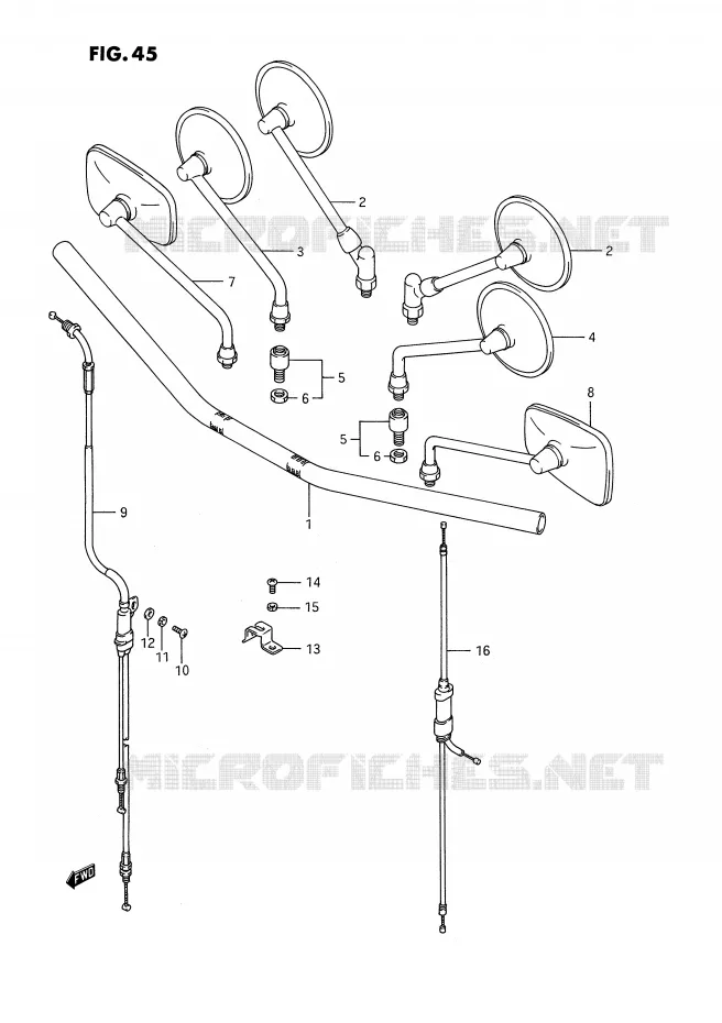 HANDLEBAR (VS1400GLFH/GLFJ/GLFL/GLFM/GLFN/GLFP) Suzuki MOTO 1400 INTRUDER 1987  VS1400GLFH(E2)