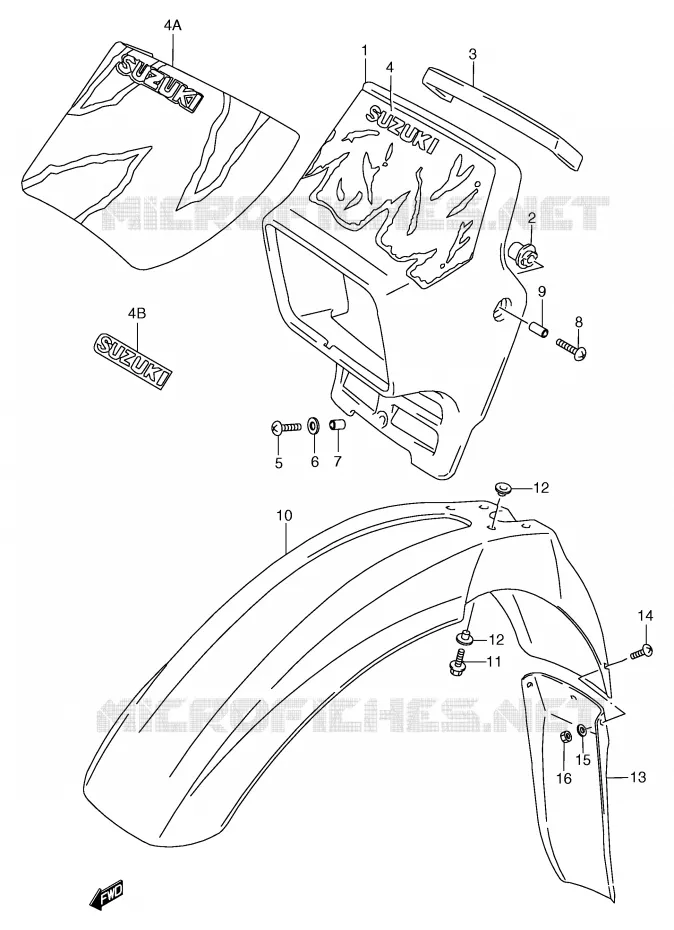 HEADLIGHT COVER (MODEL M/N/P/R) Suzuki MOTO 125 TS-R 1993  TS125RP(E2)