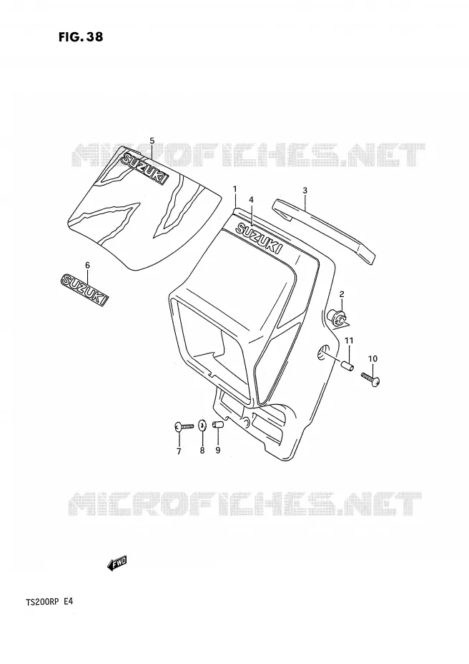 HEADLIGHT COVER Suzuki MOTO 200 TS-R 1993  TS200RP(E4)