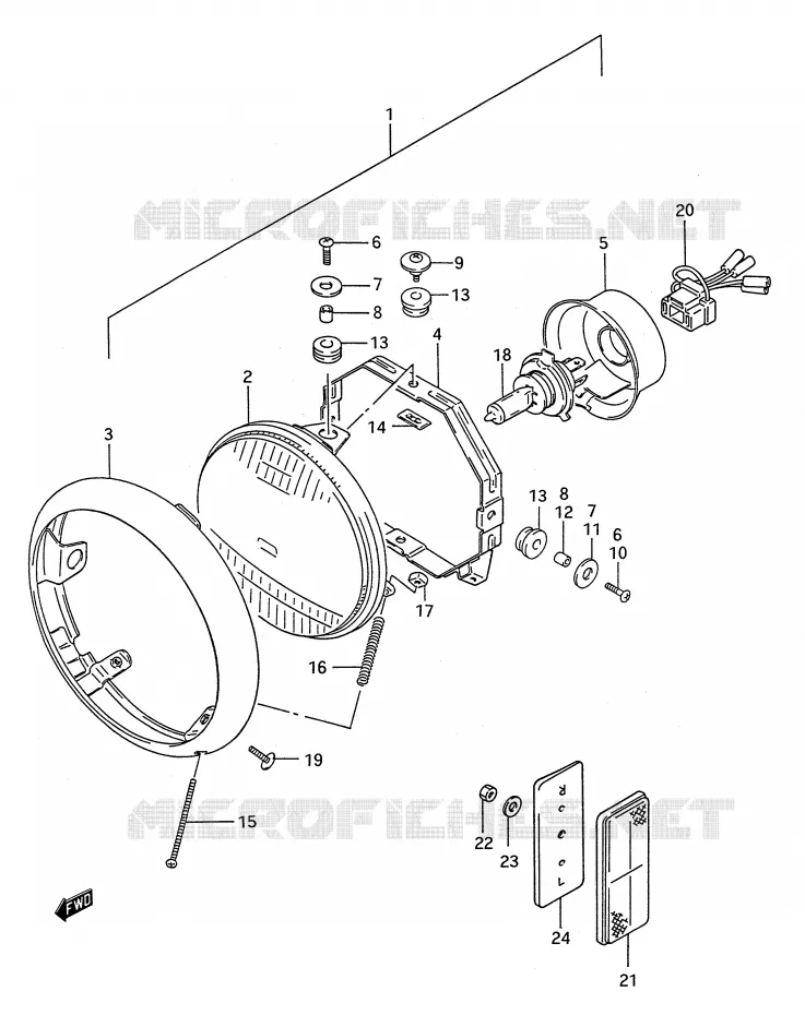 HEADLIGHT Suzuki MOTO 1400 INTRUDER 1995  VS1400GLFS(E28)