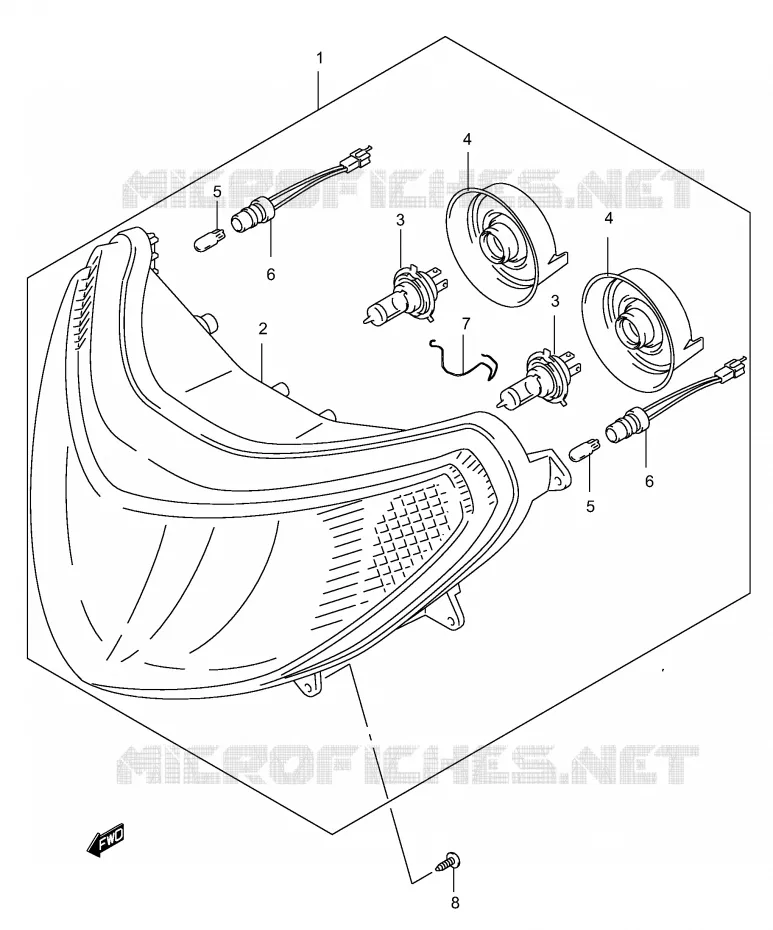 HEADLIGHT Suzuki SCOOTER 150 BURGMAN 2002  UH150K2(P19)