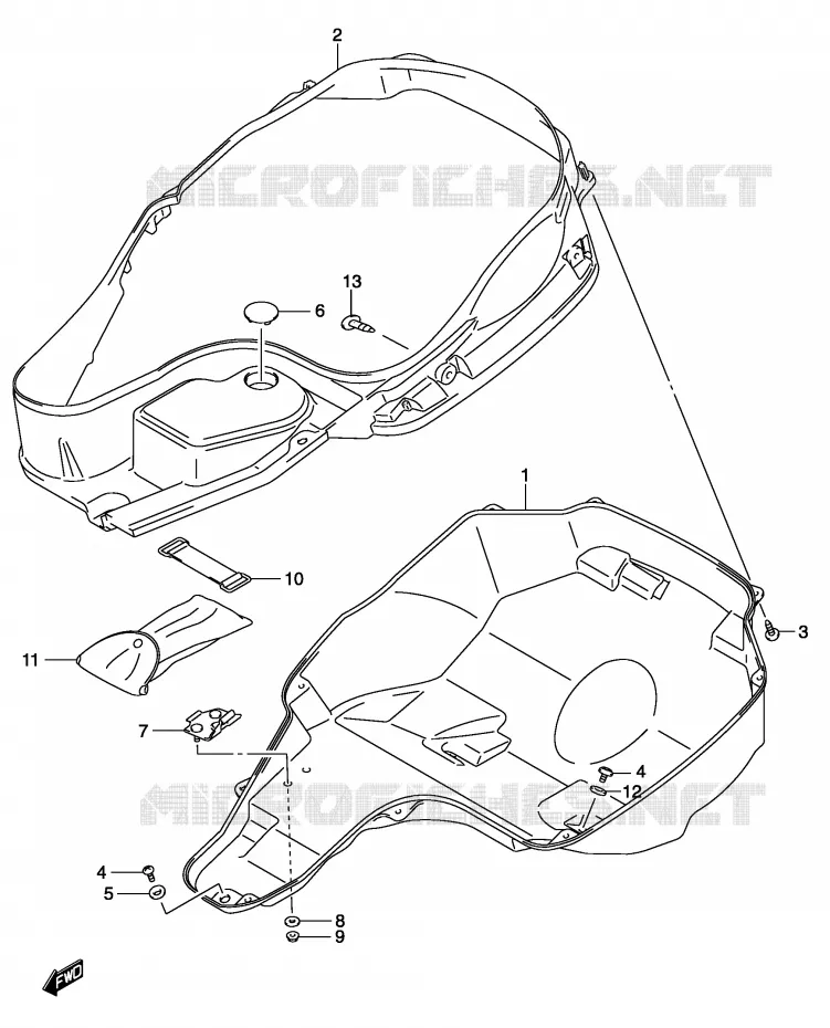 HELMET BOX (MODEL K2/K3) Suzuki SCOOTER 150 BURGMAN 2004  UH150K4(P19)