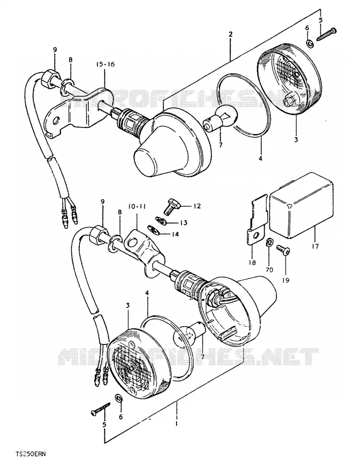 INDICATORS (E2) Suzuki MOTO 250 TS-ER 1992  TS250ERN