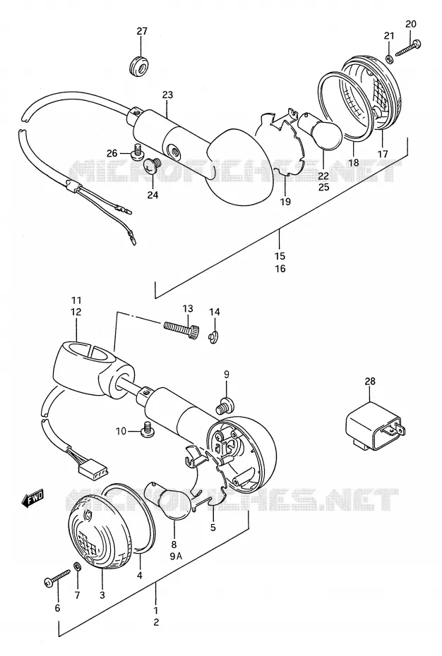 INDICATORS Suzuki MOTO 1400 INTRUDER 1995  VS1400GLFS(E28)