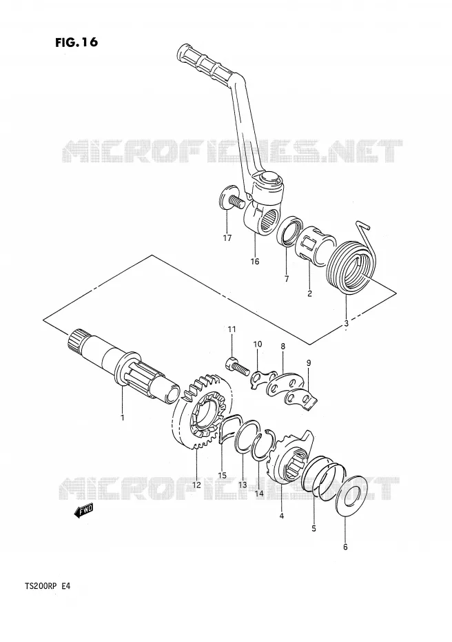 KICK STARTER Suzuki MOTO 200 TS-R 1991  TS200RM(E4)