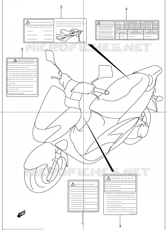 LABEL (MODEL X/Y) Suzuki SCOOTER 150 EPICURO 2001  UC150RK1(E34)