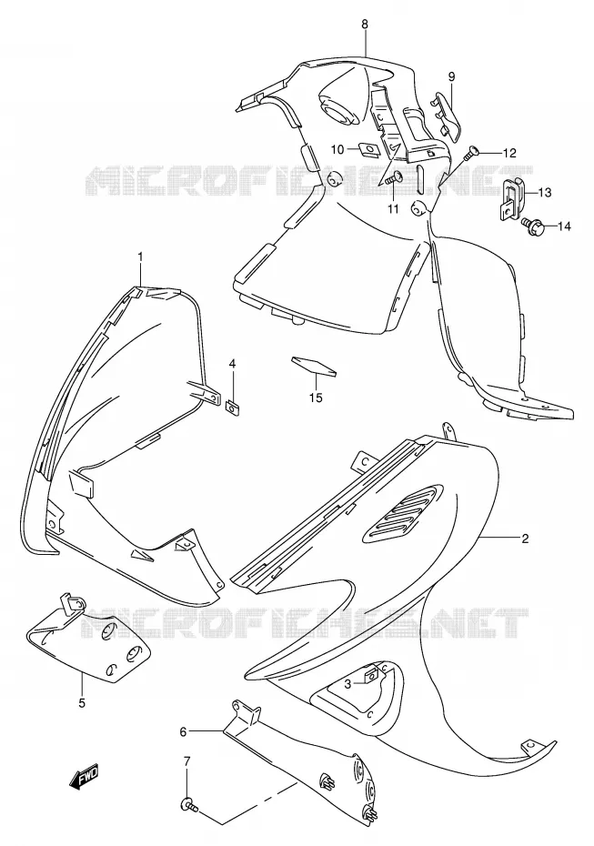 LOWER FAIRING (MODEL X) Suzuki SCOOTER 150 EPICURO 2000  UC150Y(E34)