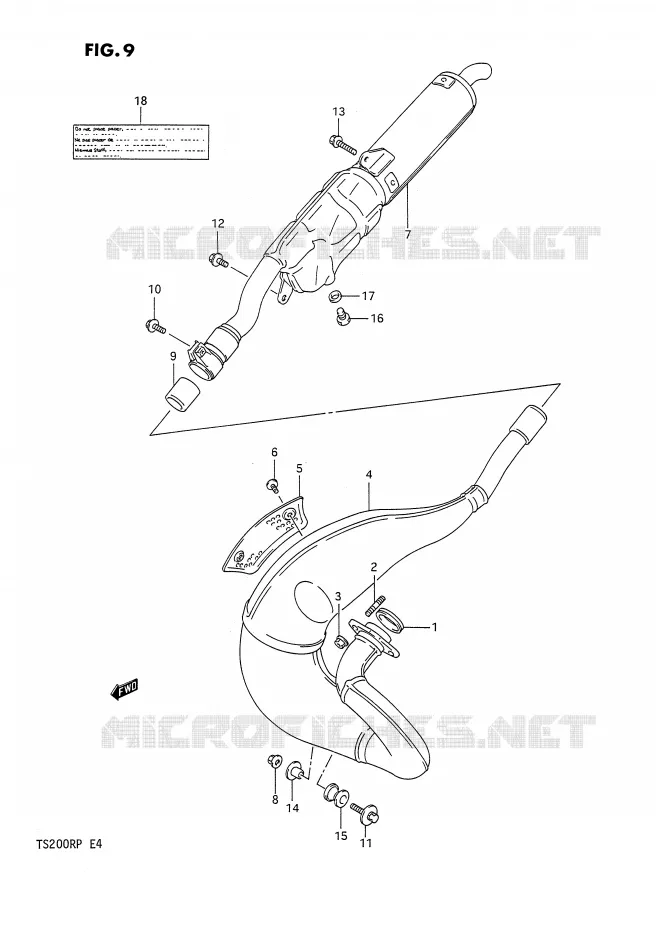 MUFFLER Suzuki MOTO 200 TS-R 1992  TS200RN(E4)