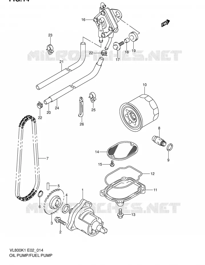 OIL PUMP / FUEL PUMP (MODEL K1/K2/K3/K4) Suzuki MOTO 800 VOLUSIA 2004  VL800K4(E2)