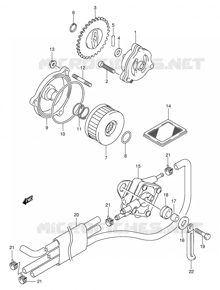 OIL PUMP - FUEL PUMP Suzuki MOTO 250 INTRUDER 2002  VL250K2(E2)