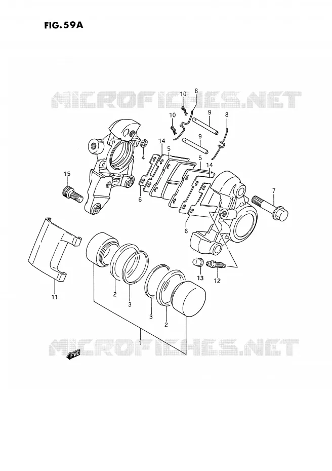 REAR CALIPER (MODEL P/R/S) Suzuki MOTO 1400 INTRUDER 1990  VS1400GLFL(E2)