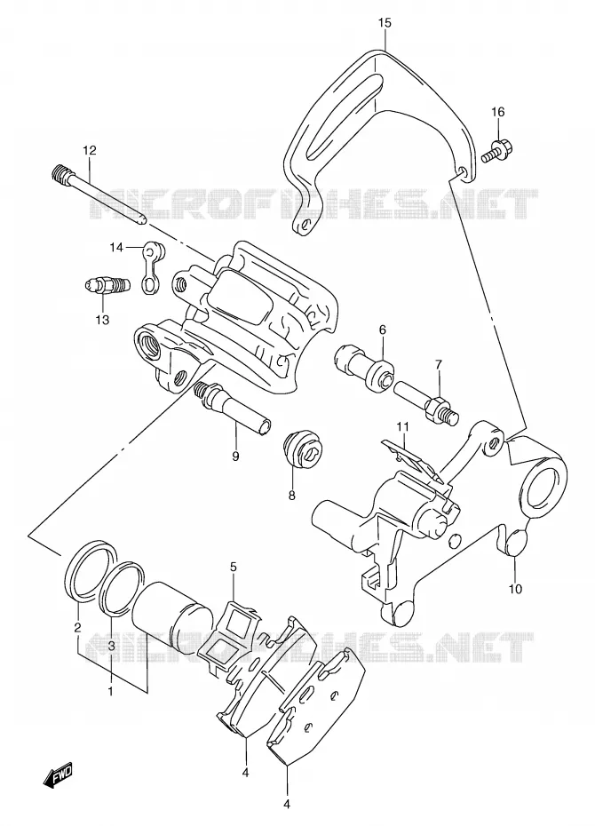 REAR CALIPERS (MODEL K) Suzuki MOTO 125 TS-R 1993  TS125RP(E2)