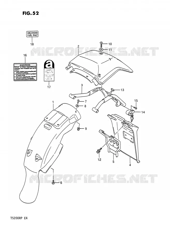 REAR FENDER Suzuki MOTO 200 TS-R 1993  TS200RP(E4)