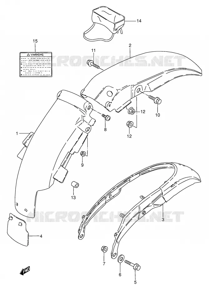 REAR FENDER Suzuki MOTO 50 TS-W 1995  TS50WS(E6)