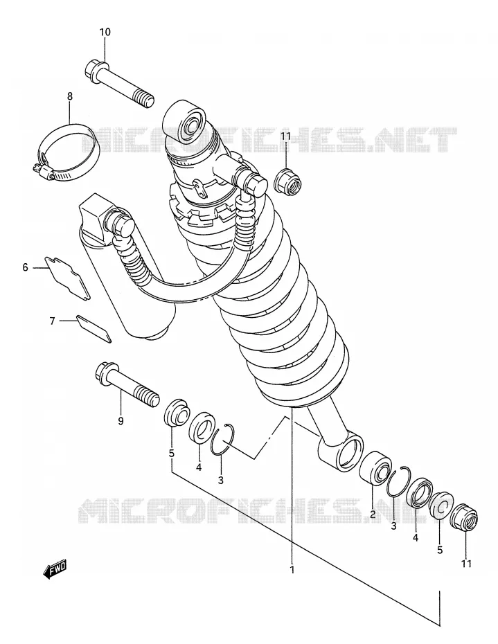 REAR SHOCK ABSORBER Suzuki MOTO 200 TS-R 1992  TS200RN(E28)