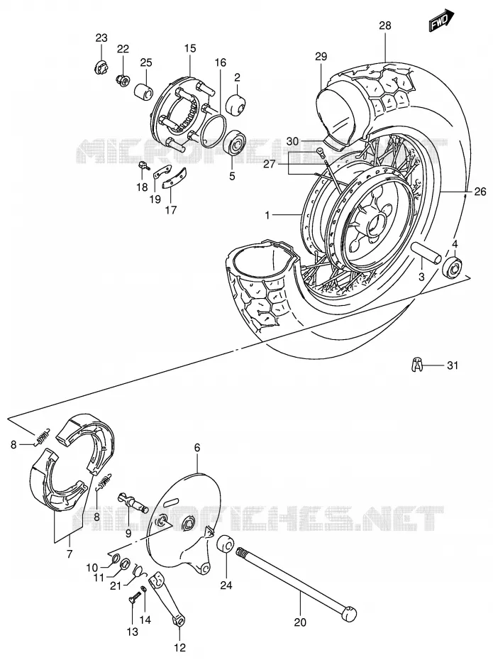 REAR WHEEL Suzuki MOTO 800 INTRUDER 1992  VS800GLN(E2)