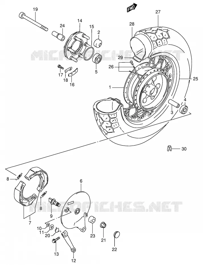 REAR WHEEL Suzuki MOTO 800 INTRUDER 2000  VS800GLY(E2)