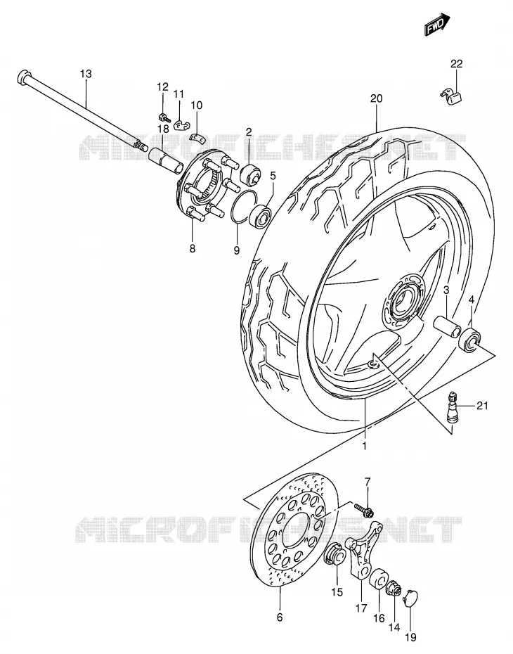 REAR WHEEL Suzuki MOTO 800 VX 1996  VX800T(E4)