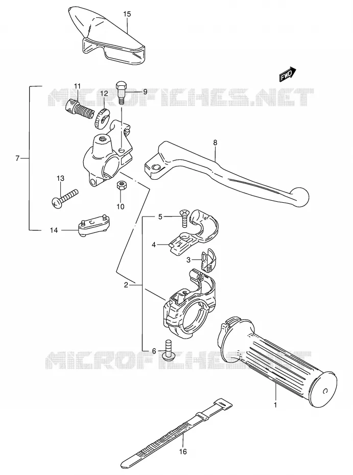 RIGHT SWITCH - HANDGRIP Suzuki MOTO 50 TS-W 1984  TS50WE(E6)