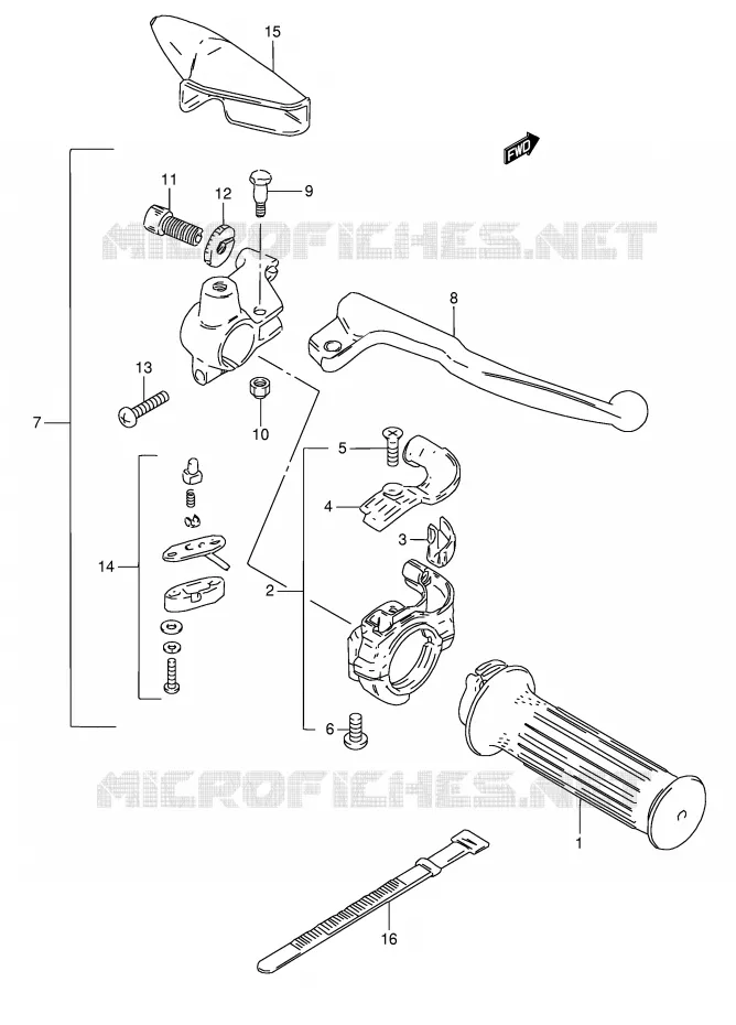 RIGHT SWITCH - HANDGRIP Suzuki MOTO 50 TS-X 1994  TS50XKR(E1)