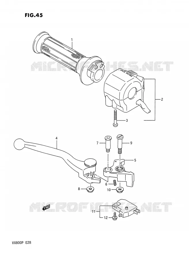RIGHT SWITCH - HANDGRIP Suzuki MOTO 800 VX 1992  VX800N(E28)