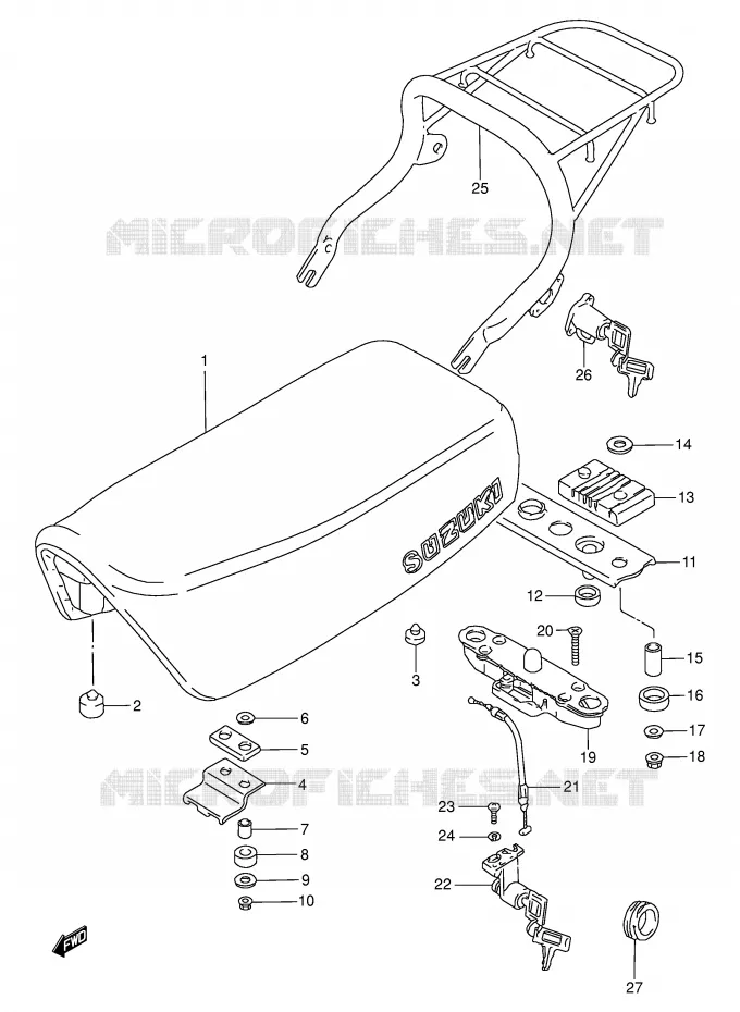SEAT (MODEL F/G/P/S) Suzuki MOTO 50 TS-W 1993  TS50WP(E6)
