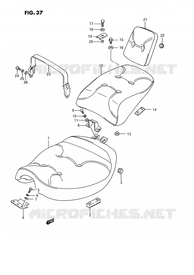 SEAT (MODEL H/J/K/L/M/N/P/R) Suzuki MOTO 1400 INTRUDER 1988  VS1400GLPJ(E2)